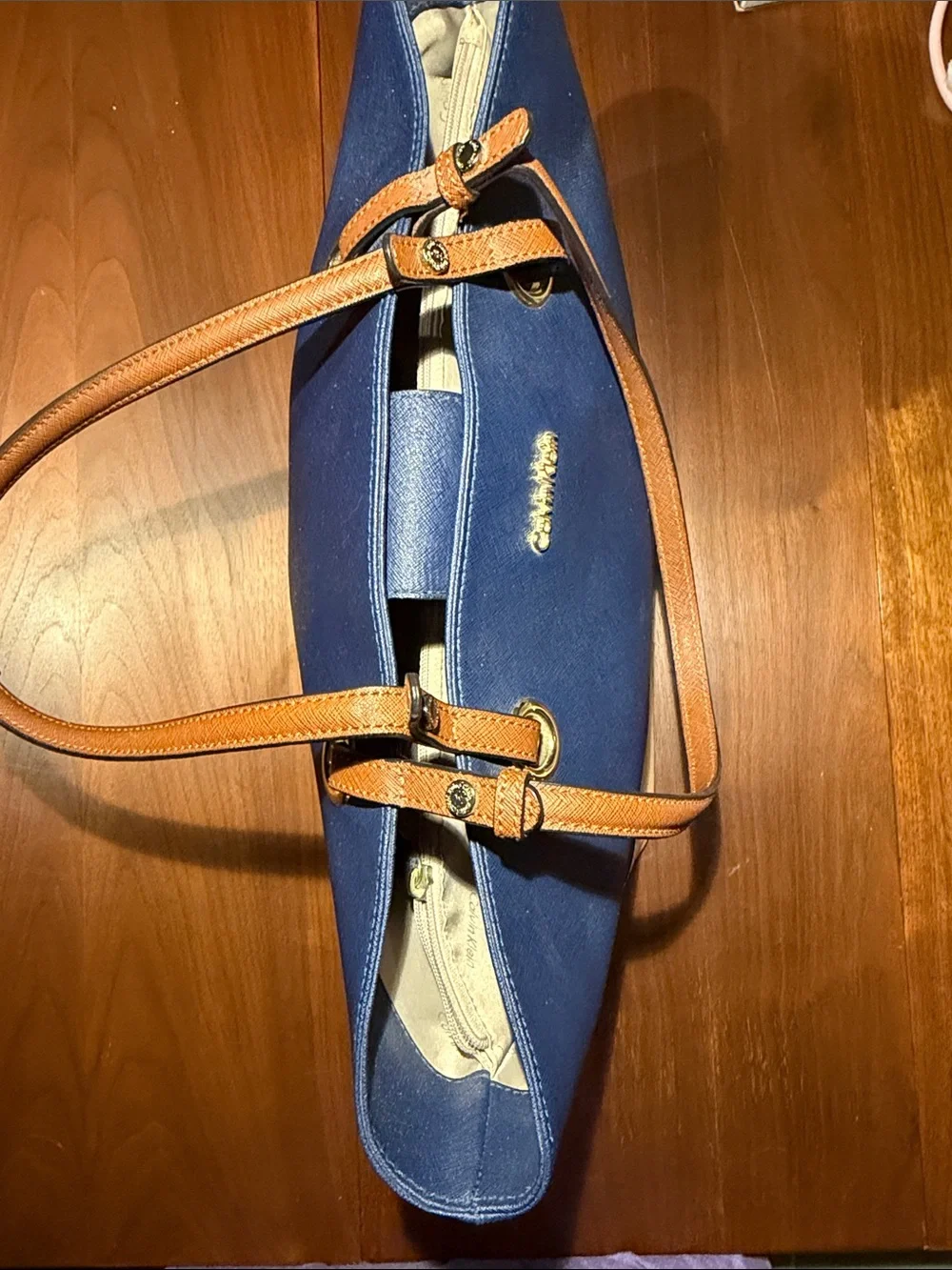 Calvin Klein Navy, Cream & Brown Tote